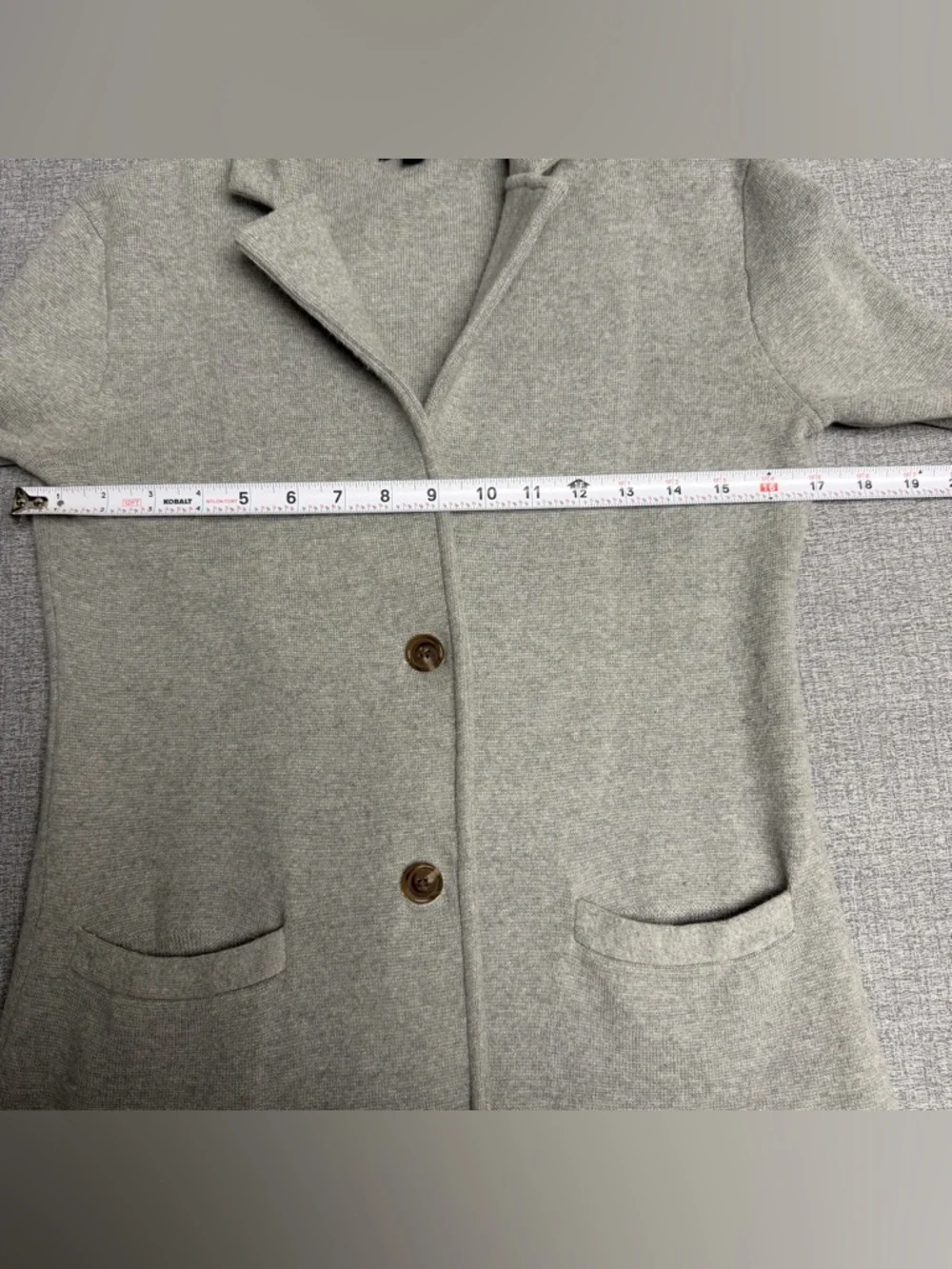 J. Crew Mercantile Gray Cotton Sweater Blazer Blazerette - Picture 7 of 11